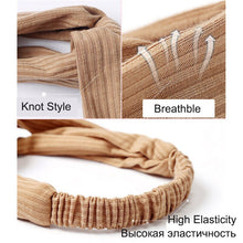 Load image into Gallery viewer, Women Headband Cross Top Knot Elastic Hair Bands Soft Solid Color Girls Hairband Hair Accessories Twisted Knotted Headwrap