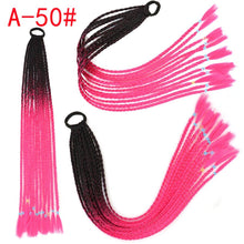Load image into Gallery viewer, Gradient Dirty Twist Braided Ponytail Rubber Band Hip Hop Colorful Women Elastic Wig Hair Accessories Headdress Hair Rope 55cm