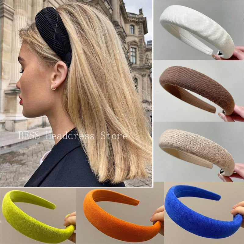 New Solid Wide Hair Bands Hoop for Women Vintage Soft Elastic Headband Fashion Girls Thicken Hairband Headwear Hair Accessories