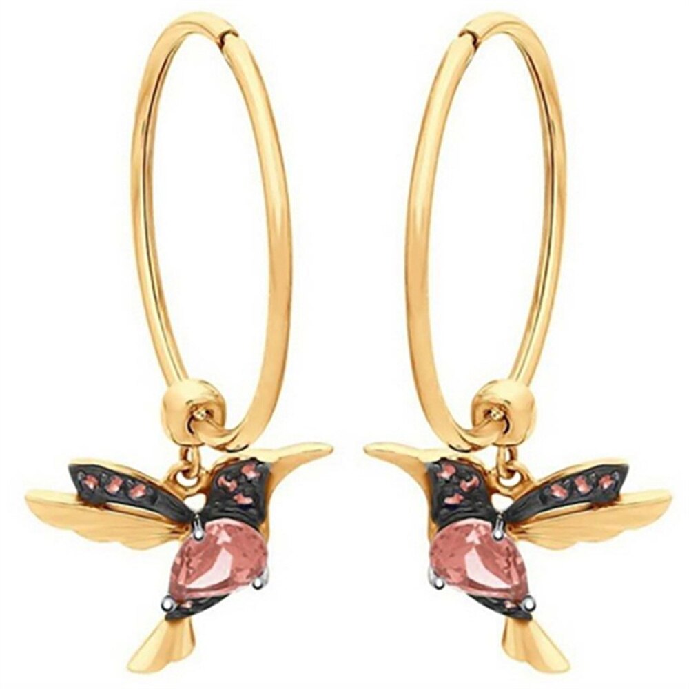 3D Hummingbird Earrings Cute Flying Hummingbird Oil Painting Dangle Earrings Enamel Hummingbird Stud Earring Wedding Party Gifts