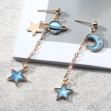 Load image into Gallery viewer, Trendy Multi-element Blue Moon Star Stud Earrings S925 Inlaid AAA Rhinestones Earring for Women Feminia Romantic Eardrop Gift
