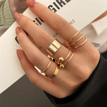 Load image into Gallery viewer, Vintage Black Rings Set For Women Girls Punk Metallic Geometric Simple Adjustable Finger Rings Set Trend Jewelry Gifts