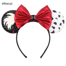 Load image into Gallery viewer, 2022 Fashion Women Festival Hairband Mouse Ears Headband Sequins Hair Bows Character For Girls Hair Accessories Party Headwear