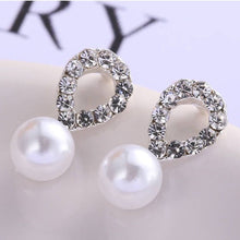 Load image into Gallery viewer, Luxury Crystal Small Stud Earrings For Women Girls Pearl Zircon Ear Stud Wedding Cubic Zirconia Fashion Exquisite Gift Jewelry