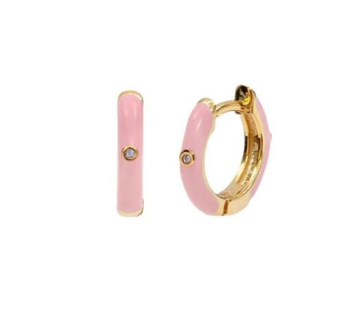 New Design Cubic Zirconia Cross Small Hoop Earrings For Women Heart Chain Copper Pendant Cartilage Earring Piercing Jewelry