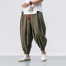Load image into Gallery viewer, funninessgames Mens Vintage Hip Hop Style Baggy Jeans New Chinese Style Harem Pants Men Streetwear Casual Joggers Mens Pants Cotton Linen Sweatpants Ankle-Length Men Trousers M-5XL