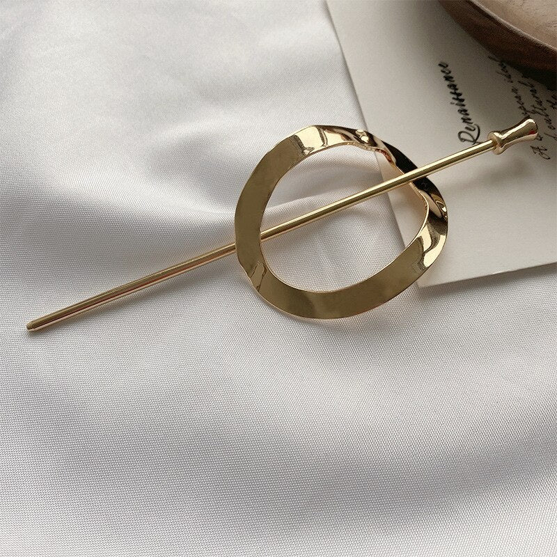 2022 New Koren Hair Hairpins for Women Gold Fork Disk Barrette Clip Hair Sticks One-character Wedding Headwear Hair Accessories
