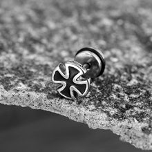 Load image into Gallery viewer, Trend Unisex Women Men Stud Earrings Knights Templar Iron Cross Ear Piercing Stainless Steel Maltese Crucifix Biker Ear Jewelry