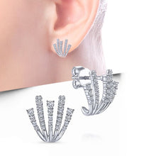 Load image into Gallery viewer, Huitan Silver Color Claws Stud Earrings with Crystal AAA CZ Stone Modern Design Fashion Versatile Accessories Women 2022 Jewelry