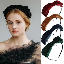 Load image into Gallery viewer, Three-tier Velvet Bow Hairbands платье Vintage Cute luxury headband кокошник ободок Women Girls Hairbands Hair Accessories 2022