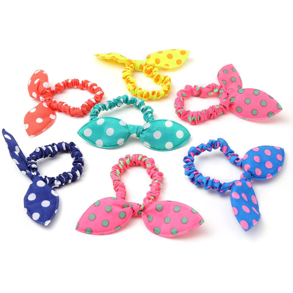 20Pcs Lovely Random Color Small Bunny Rabbit Ears Headband Hair Rope Rubber Bands Hair Accessories Wholesale