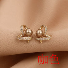 Load image into Gallery viewer, Exquisite Crystal Flower Butterfly Earrings For Women Korea Fashion Zircon Pearl Stud Earring Wedding Statement Jewelry Brincos