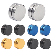 Load image into Gallery viewer, 2pcs Round Beautiful Circle Non Piercing Strong Magnet Magnetic Punk Mens Ear Clip 6/8/10/12mm Girls Non Piercing Fake Earrings