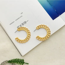 Load image into Gallery viewer, LATS Fashion Distortion Interweave Twist Metal Circle Geometric Round Hoop Earrings for Women Accessories Retro Party Jewelry