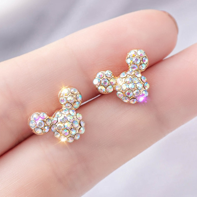 Disney Mickey Mouse S925 Sterling Silver Needle Simple High Quality Korean Earrings Female Jewelry Fashion Accessorie Gift
