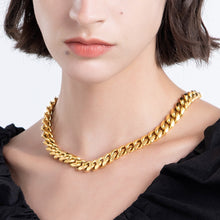 Load image into Gallery viewer, ENFASHION Punk Wide Chain Necklace For Women Gold Color Vintage Necklaces Stainless Steel Choker Fashion Jewelry Collier P203187
