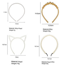 Load image into Gallery viewer, Ladies Mix Styles Pearl Hairbands Fashion Sweet White Beads Headbands for Women Girls Hair Hoops Bands Bride Hair Accessories