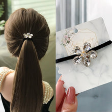 Load image into Gallery viewer, 2022 Hot Sale Korean Rhinestone Elegant Scrunchies Women Girls Elastic Hair Rubber Band Accessories Tie Hair Ring Rope Headdress