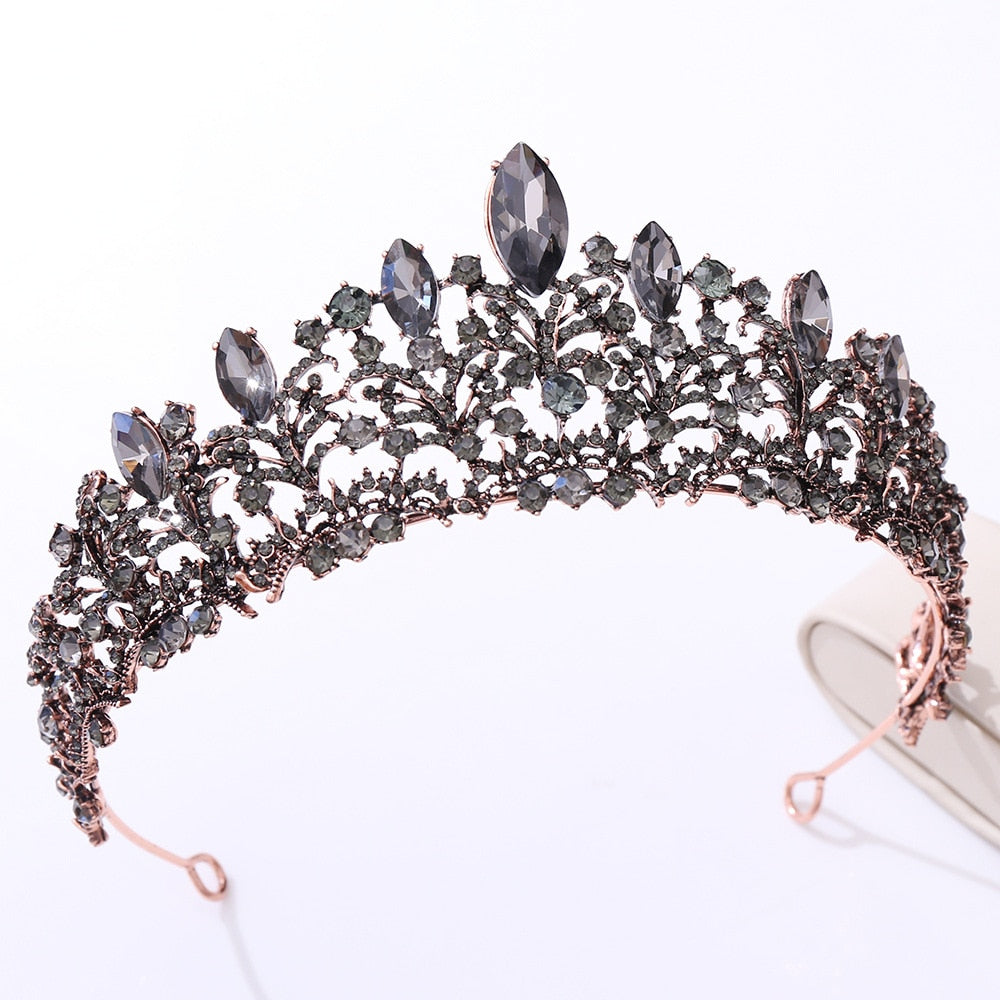 FORSEVEN Tiaras Hair Jewelry New Vintage Baroque Headbands Crystal Crowns Bride Noiva Headpieces Wedding Party Diadem for Women