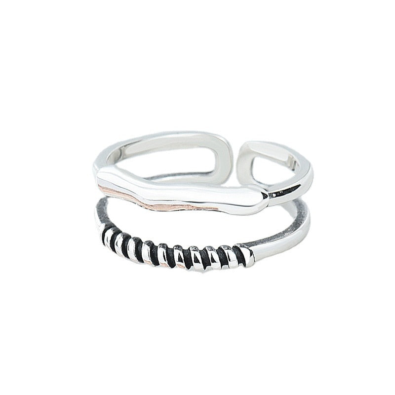 SR8 Anxiety Ring Women Adjustable Stainless Steel DIY Beads Spinner Fidget Ring