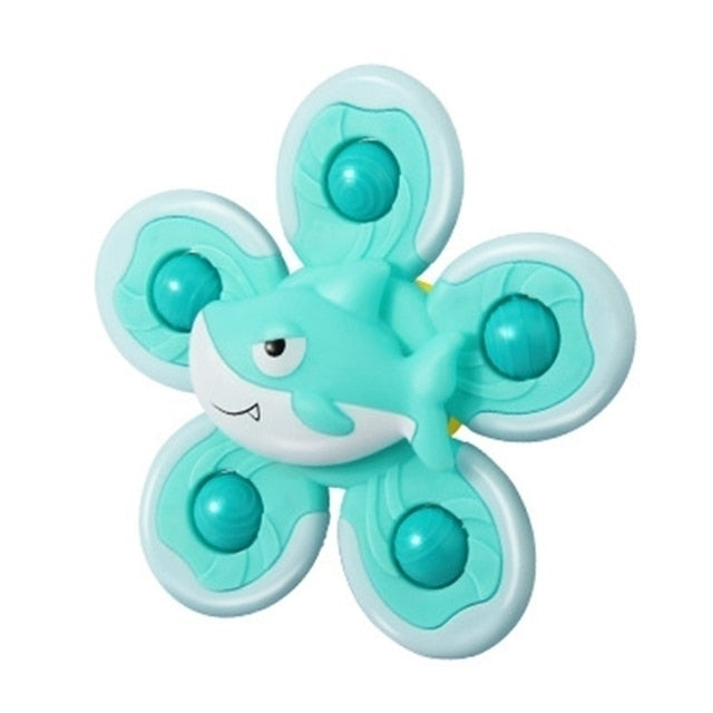 1pcs Suction Cups Spinning Top Toy For Baby Game Infant Teether Relief Stress Educational Rotating Rattle Bath Toys For Children