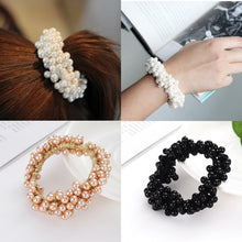 Load image into Gallery viewer, Women Hair Accessories Pearls Beads Headbands Ponytail Holder Girls Scrunchies Vintage Elastic Hair Bands Rubber Rope Headdress