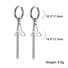 Load image into Gallery viewer, Lucktune Triangle Witch Knot Clip Earrings Stainless Steel Women Chains Long Tassel Piercing Ear Clip Trendy Jewelry Party Gift