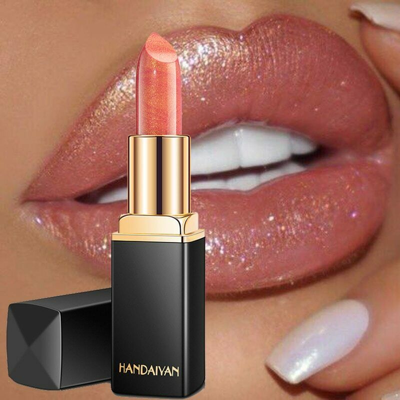 Handaiyan Waterproof Nude Glitter Lipstick Makeup Long Lasting Velvet Red Mermaid Sexy Shimmer Matte Lip Stick Cosmetic Beauty