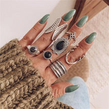 Load image into Gallery viewer, Vintage Silver Color Ring Set Hip Hop Aesthetic Gothic Rings for Women Punk Evil Eye Snake Ring Set Fashion Jewelry 2022 New