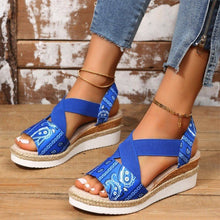 Load image into Gallery viewer, 2022 Casual Women Summer Wedges Sandals Comfy Peep Toe Snake Print Women Beach Sandals Female Sandalias Mujer Verano 2022