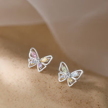 Load image into Gallery viewer, Korean Exquisite Butterfly Stud Earrings For Women Shiny Crystal Zircon Hollow Butterfly Versatile Earring Girls Party Jewelry