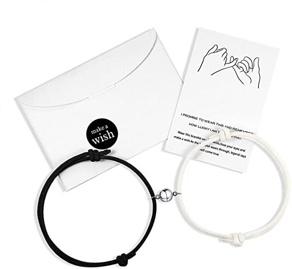 2pcs Magnet Couple Bracelet Adjustable Matching Braslet Love Braclet Lucky Black White Brazalete Gift for Women Men 2022