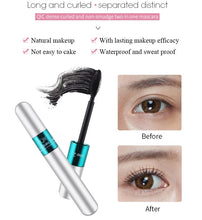 Load image into Gallery viewer, 2 in 1 4D Silk Fiber Lash Waterproof Mascara For Eyelash Extension Black Thick Lengthening Eye Lashes Korean Cosmetics