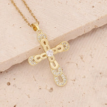 Load image into Gallery viewer, Cross Necklace Copper 18K Gold Plated Cross Pendant Necklace for Women Men Classic Accessories Wholesale
