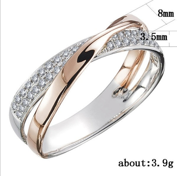 2023 new The latest refreshing two-color X-shaped cross ring suitable for women&#39;s wedding fashion jewelry кольца кольца Hot Ring