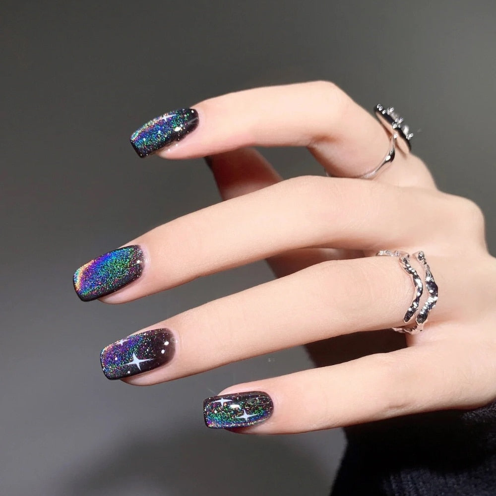 8ml rainbow Cat Eye Magnetic Gel Winter colorful glitter universal nail polish can be use on any color nail accesorios Sparkling