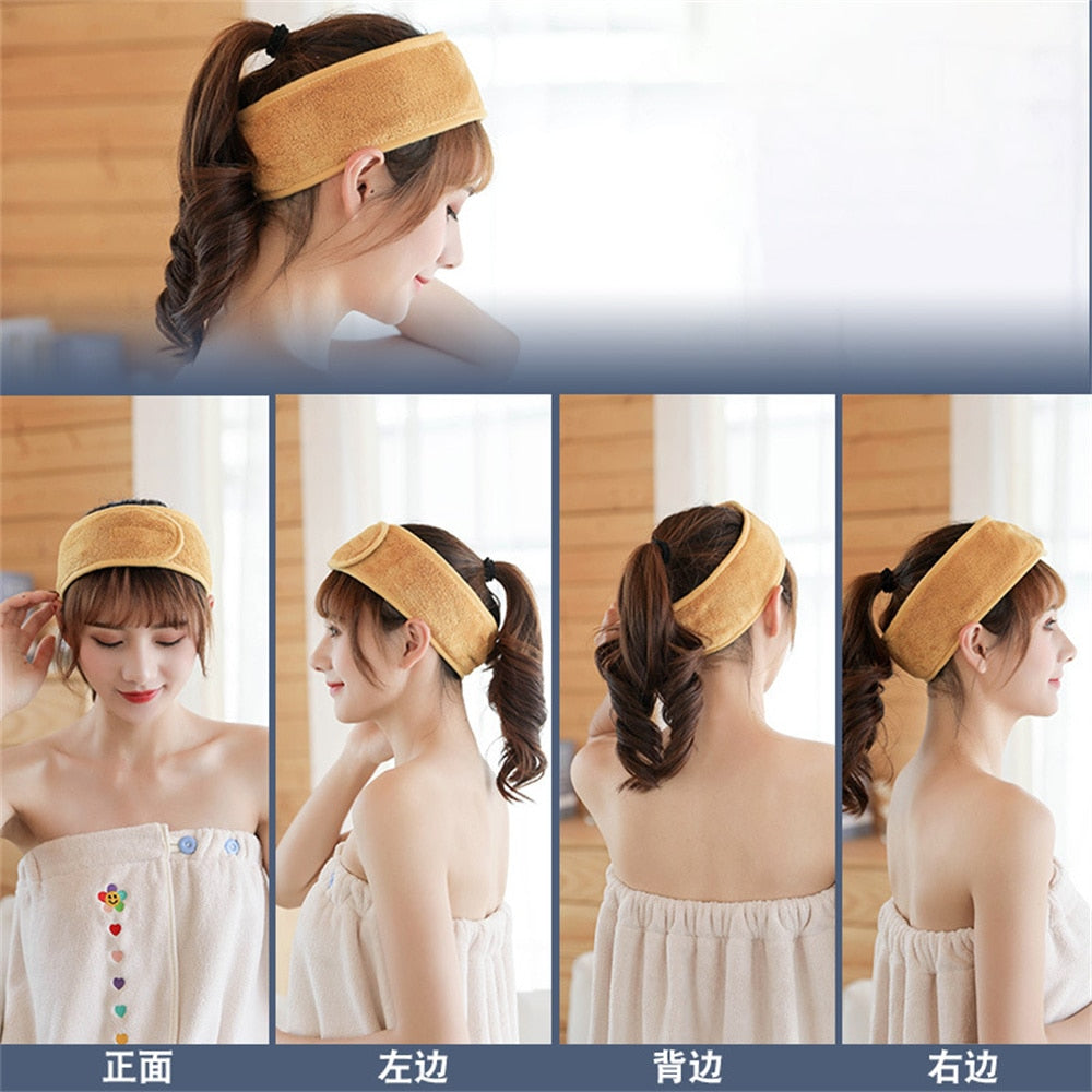 Adjustable Wide Hairband Yoga Spa Bath Shower Makeup Wash Face Cosmetic Headband For Women Ladies Make Up Accessories