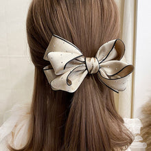 Load image into Gallery viewer, Handmade Bow Hairpin for Girl Houndstooth Plaid Hairpin Rhinestone Temperament Ponytail Clip Spring Clip Back Head Top Clip