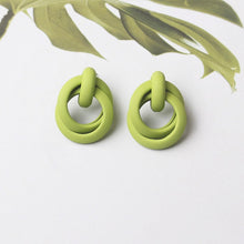 Load image into Gallery viewer, Green Color Stylish Stud Earrings for Women Korean Fashion Girls Heart Earrings Charming Ear Jewelry oorbellen voor vrouwen