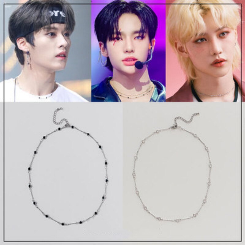 2022 Korean Wave New StrayKids with Necklace Fashion Twist Chain Zircon Clavicle Chain Accessories Men and Women Jewelry Gift