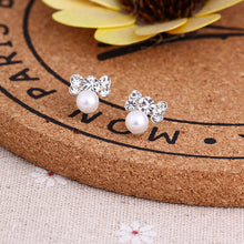 Load image into Gallery viewer, Luxury Crystal Small Stud Earrings For Women Girls Pearl Zircon Ear Stud Wedding Cubic Zirconia Fashion Exquisite Gift Jewelry