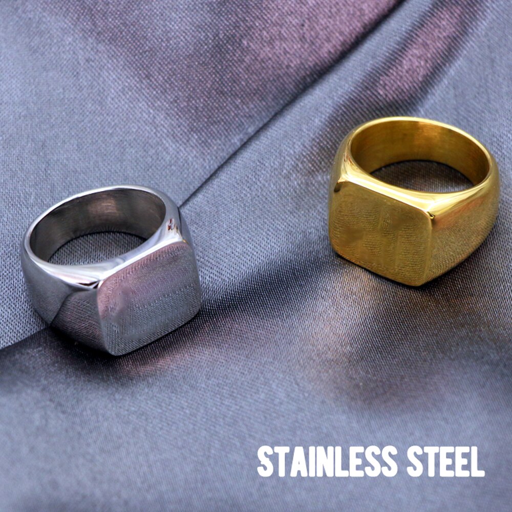 Brand Titanium Steel Ring HipHop Square Ring for Women HipHop Fashion Personality Street Ring for Men Jewelry Accessories
