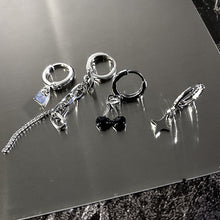 Load image into Gallery viewer, Asymmetric Love Heart Cherry Dangle Earrings Set Silver Color Elegant Set of Earrings 2022 Trend Girls Earring for Women jewelry