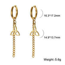 Load image into Gallery viewer, LIKGREAT Witch Knot Painless Ear Clip Earrings For Women Men Celtic Knot Cross Amulet Punk Stainless Steel Drop Earrings Jewelry