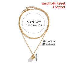 Load image into Gallery viewer, 2Pcs/Set Twisted Rope Chain Necklaces for Women Gold color Ball Pendant Necklace Set Hip hop Grunge Aesthetic Y2k Jewelry 2022