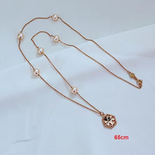 Load image into Gallery viewer, French Luxury Fashion Trendy Golden Copper Solid Snake Chain Pearl Necklace For Women 2022 Simple Design Jewelry Birthday Gift