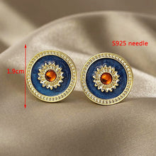 Load image into Gallery viewer, New Stylish Enamel Stud Earrings for Women Korean Fashion Leaf Cross Earrings Girls Sweet Flower Elemant Ear Jewelry aretes