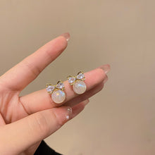 Load image into Gallery viewer, Cute Bow Pearl Earrings Stud Colorful Crystals Bead Pendant For Women 2022 New Aesthetic Gift Luxury Fashion Jewelry Wholesale
