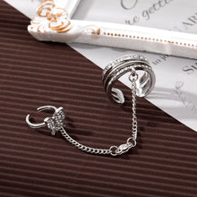 Load image into Gallery viewer, Elegant Tassel Butterfly Chain Rings For Women Girls Shiny Rhinestone Zircon Multi-layer Open Rings Set Punk Fashion Jewelry