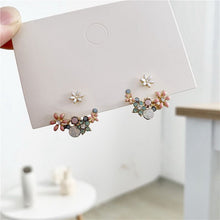 Load image into Gallery viewer, Korean Exquisite Flower Stud Earrings For Women Bling AAA Zircon Butterfly Bee Earring Girls Party Bride Wedding Jewelry Gifts
